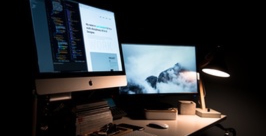 Two monitor screens